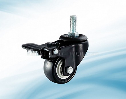 DT4.CVP : Bánh PVC đen trắng 4cm cọc vít phanh