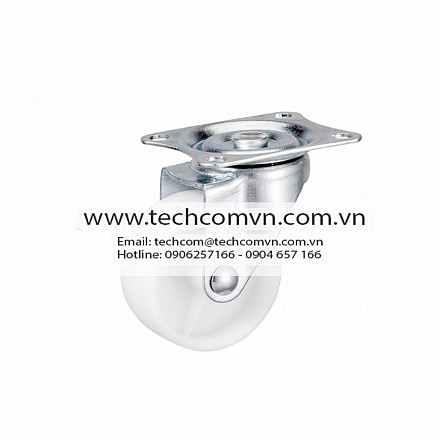 Bánh xe PP trắng 1.5″ (40mm) mặt bích