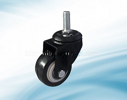 DT4.CVQ : Bánh PVC đen trắng 4cm cọc vít quay