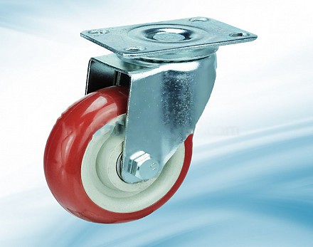 M8.Q : Bánh PVC đỏ 2 vòng bi 7.5 cm quay