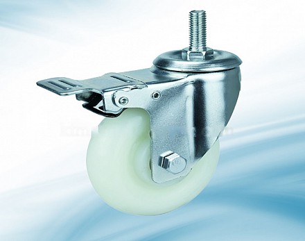 NLTN100.CVP : Bánh nilong tải nhẹ 10 cm cọc vít phanh