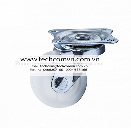 Bánh xe PP trắng 70, mặt bích