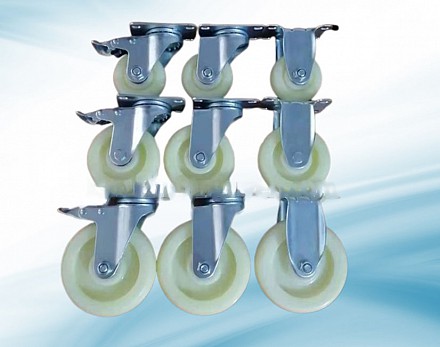 NLTN100.CVQ : Bánh nilong tải nhẹ 10 cm cọc vít quay